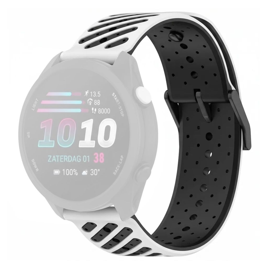 Garmin Forerunner 70/170/170 Music Silikone Urrem - Hvid/Sort