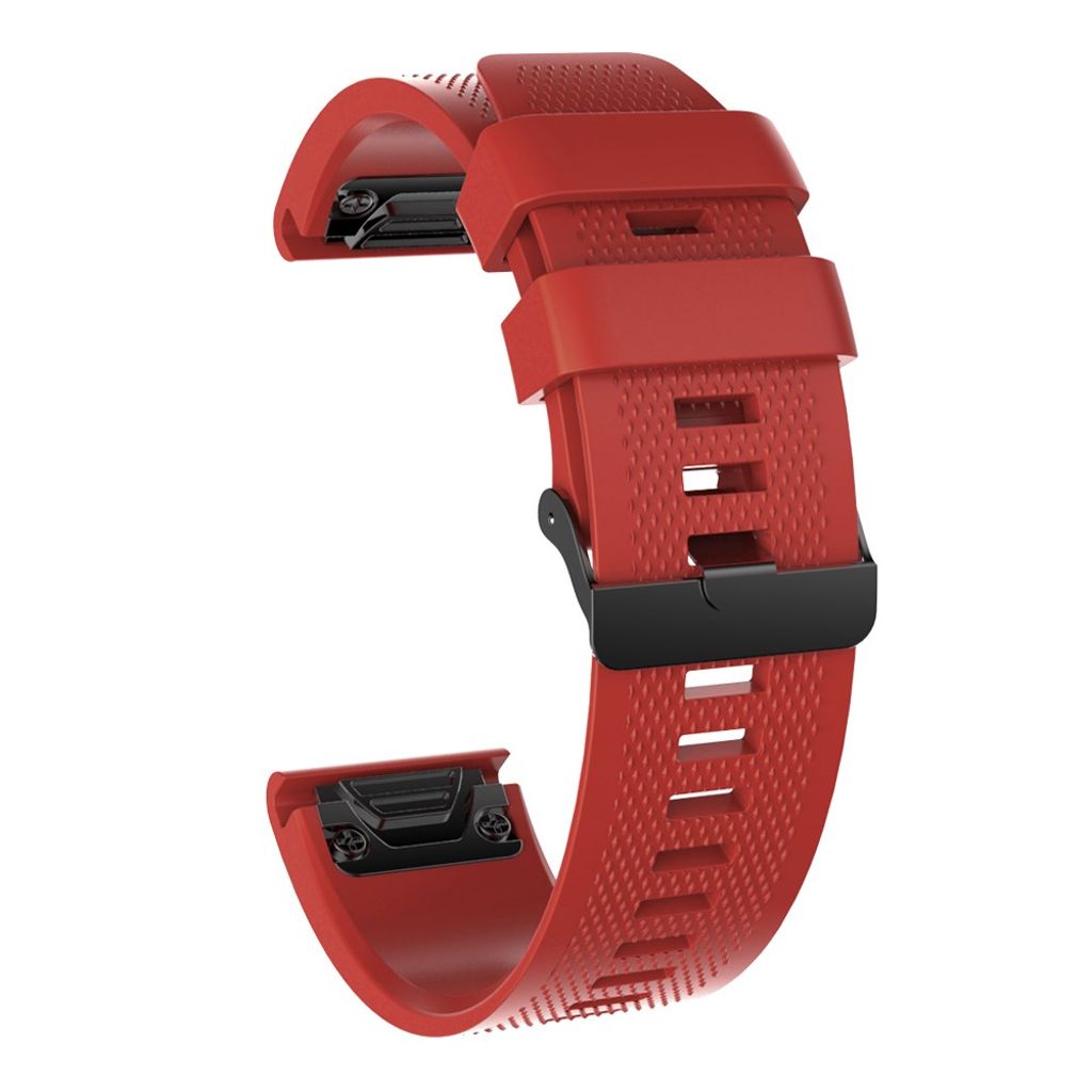 Garmin Fenix 5X/5X Plus/3/3 HR Urrem med Sort Spænde - Rød