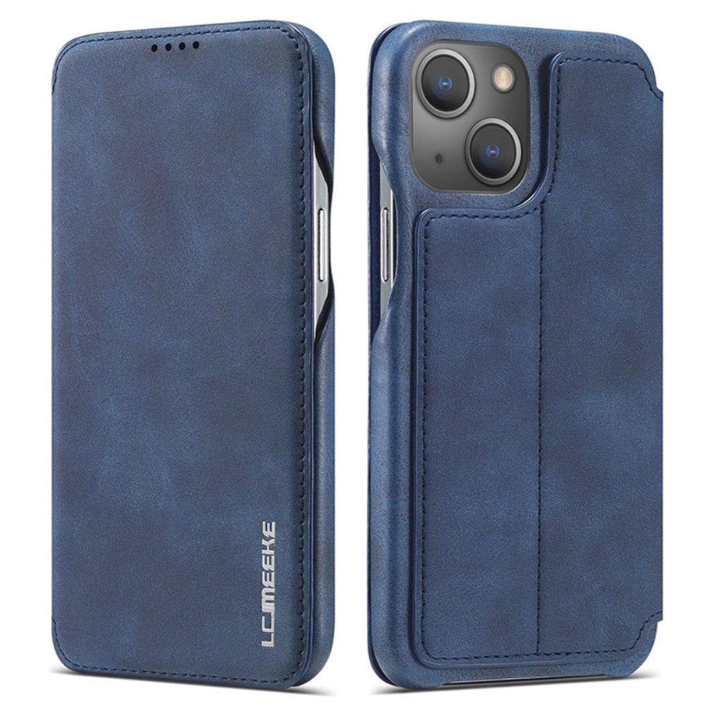 LC.IMEEKE iPhone 15 Plus Kotelo Jalusta - Sininen