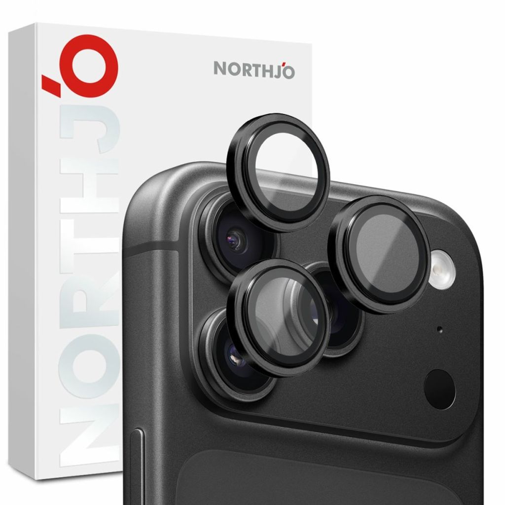 NORTHJO iPhone 18 Pro/18 Pro Max Linssinsuoja Karkaistu Lasi - Musta