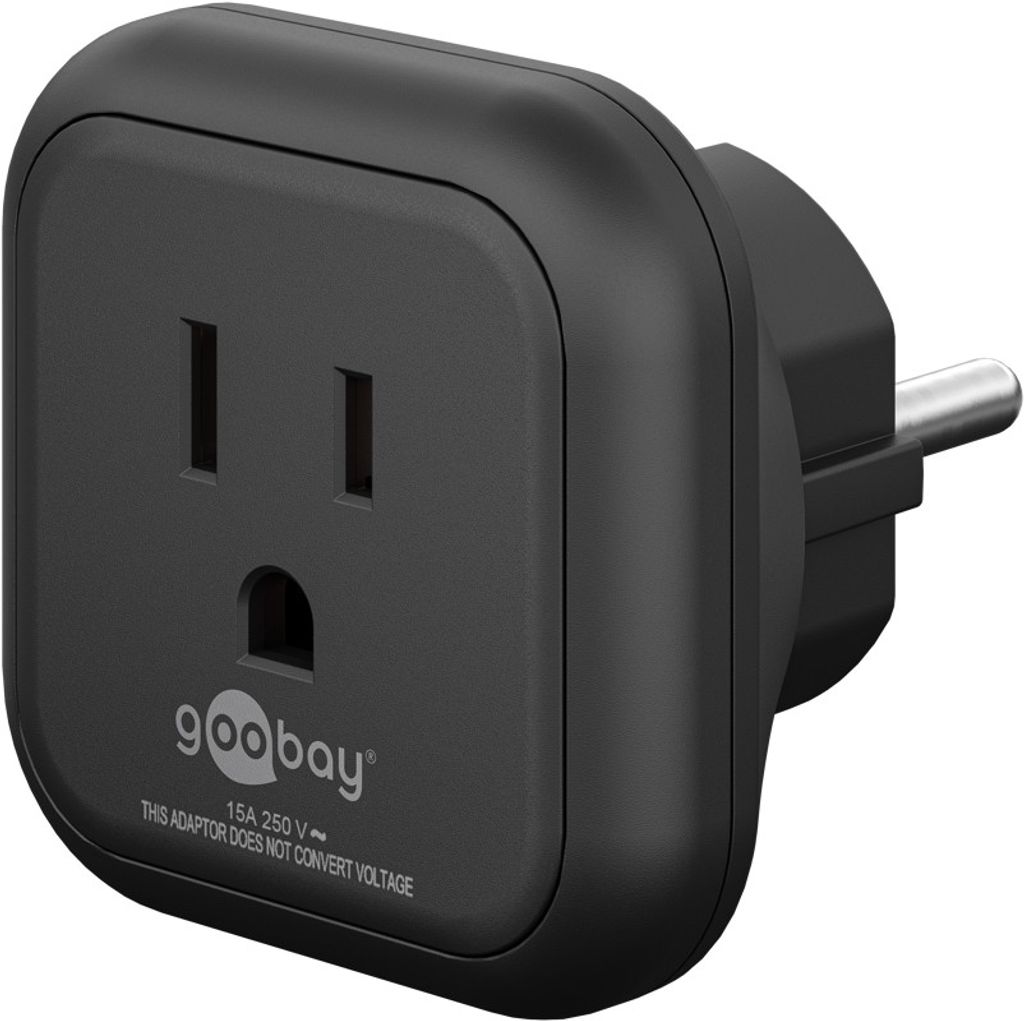 Goobay reseadapter USA/Japan till Europa – svart