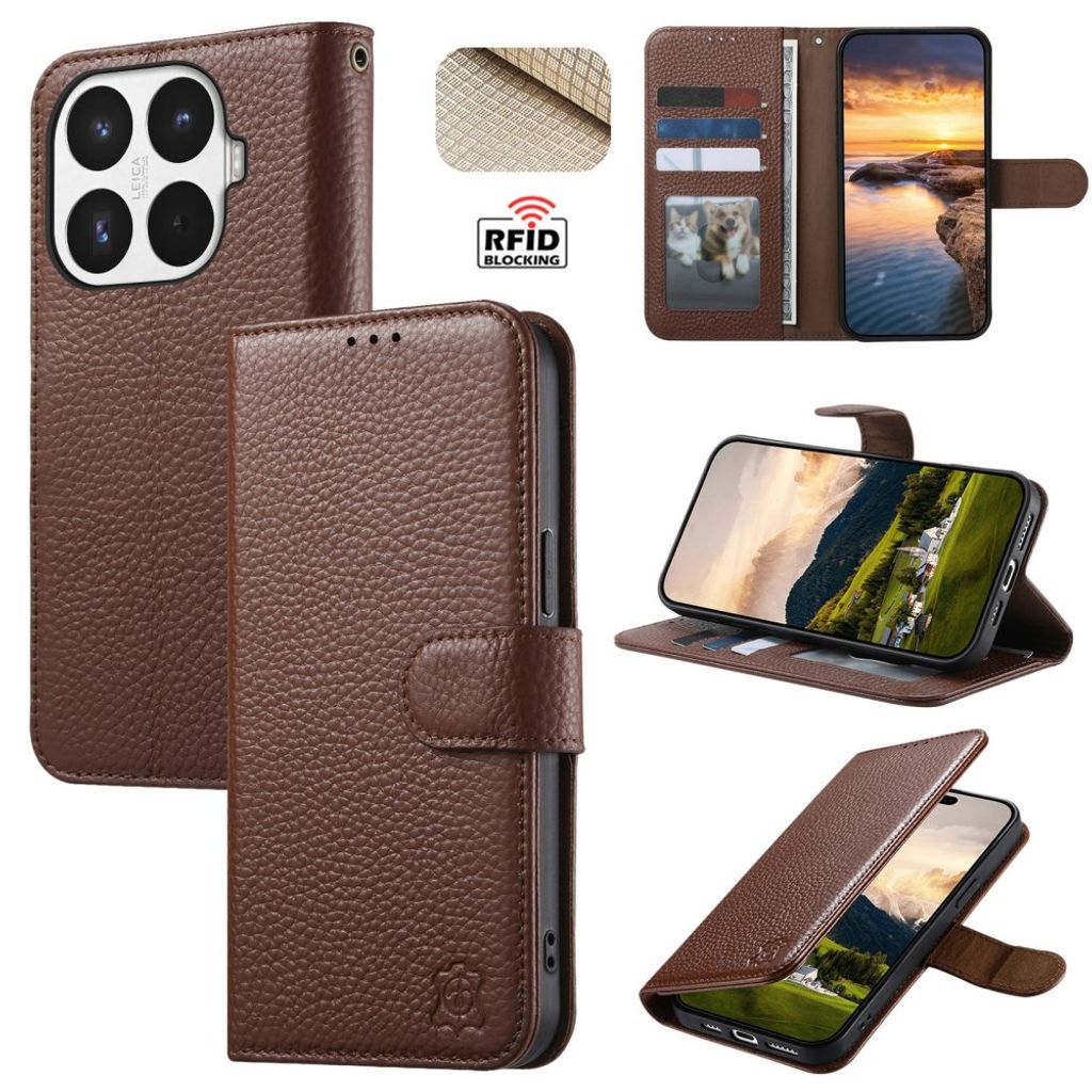 Xiaomi 17T Lompakkokotelo RFID esto - Tummanruskea
