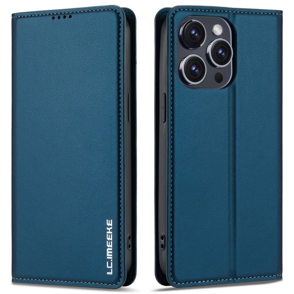 LC.IMEEKE iPhone 14 Pro Max Wallet Cover Stand - Blue