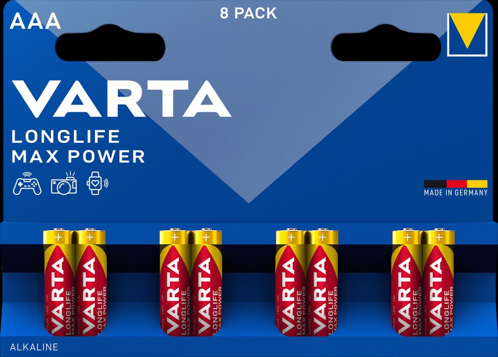 AAA  Longlife Max Power LR3 Alkaliskt 8-pack