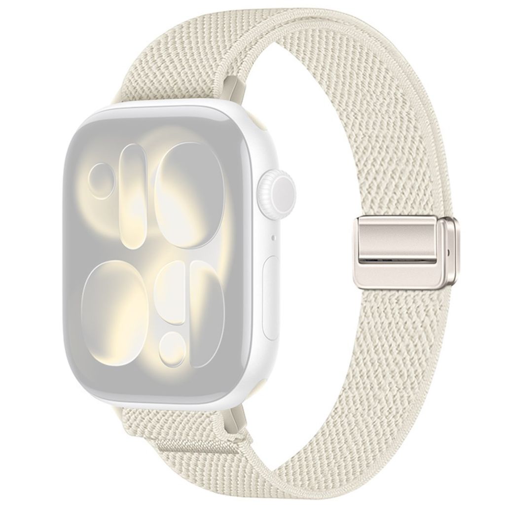 Apple Watch 42/41/40/38mm Smalt Klockarmband i Nylon - Vit