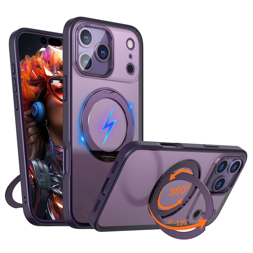 iPhone 18 Pro Max/17 Pro Max MagSafe Deksel TPU Akryl Kickstand - Lilla