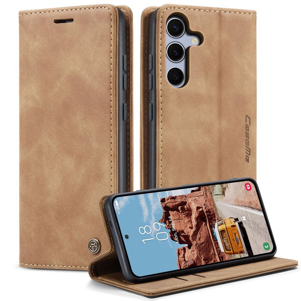 CASEME Samsung Galaxy S25 FE Plånboksfodral med Kortfack - Brun