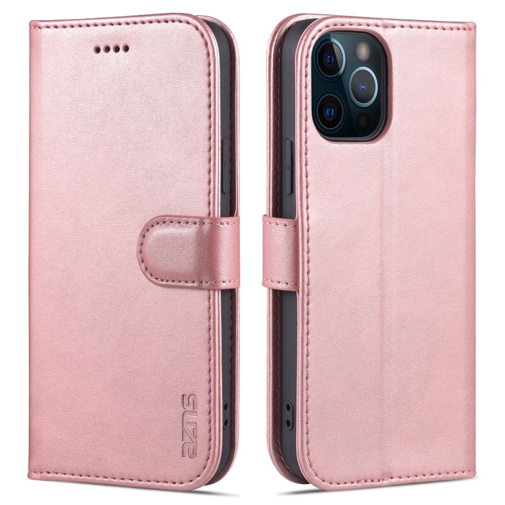 AZNS iPhone 13 mini Wallet Cover Stand – Rose Gold