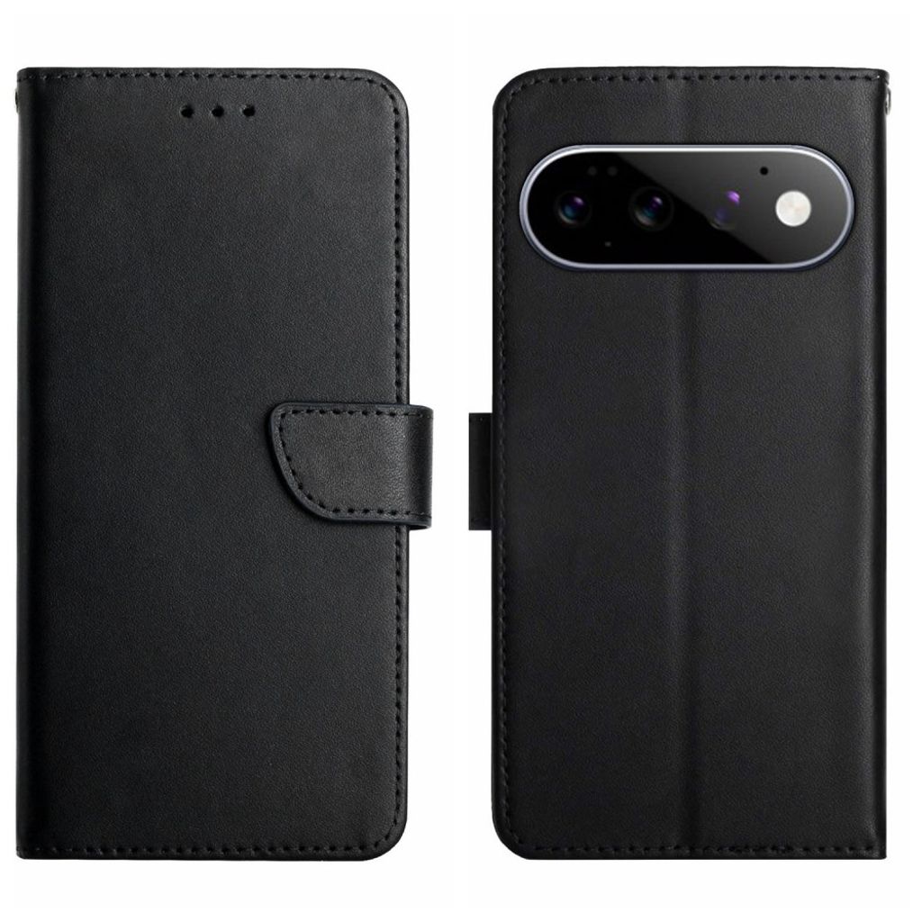 Google Pixel 11 Pro XL Plånboksfodral Äkta Läder - Svart