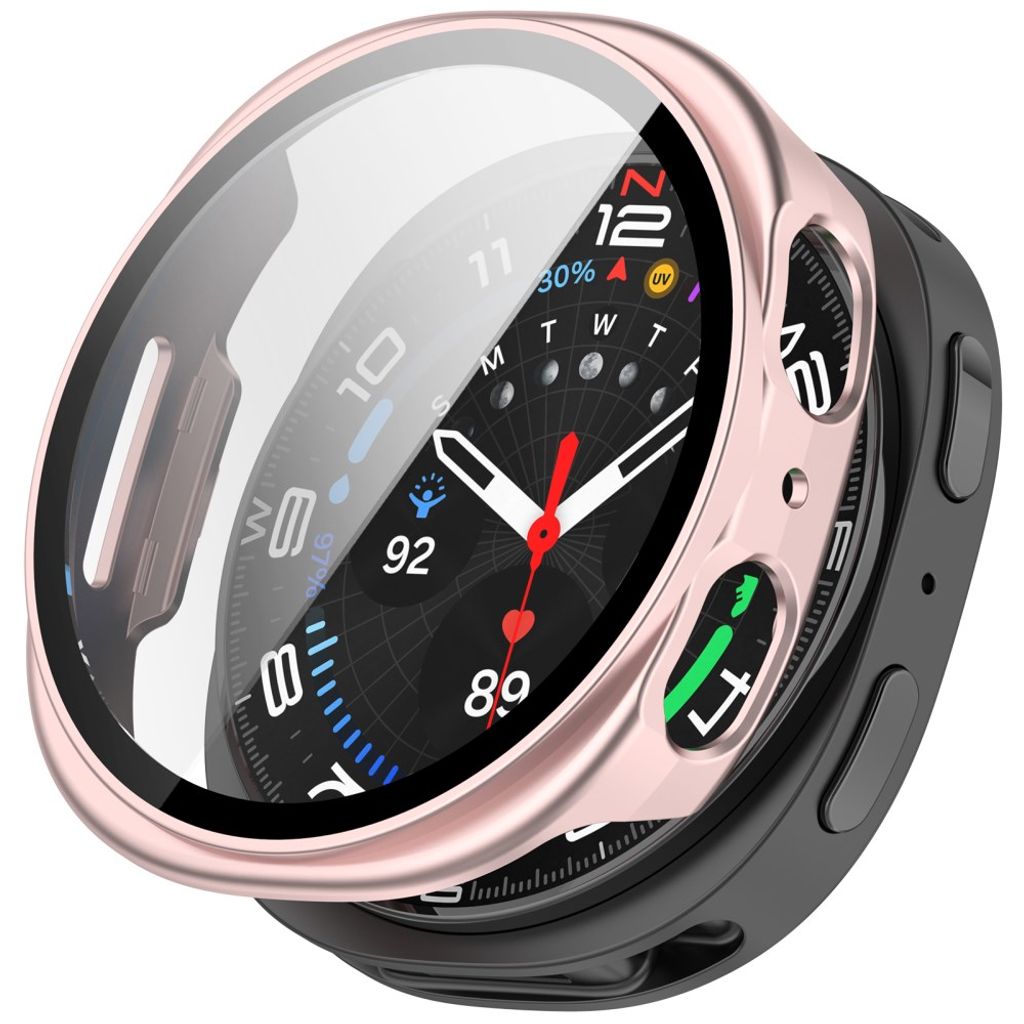 Samsung Galaxy Watch9 44mm Deksel med skjermbeskytter i glass - Rosa