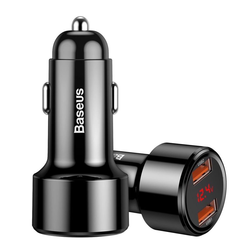 Baseus Magic Series Dual QC - Quick Charge 3.0 2x USB 45W 6A biloplader sort
