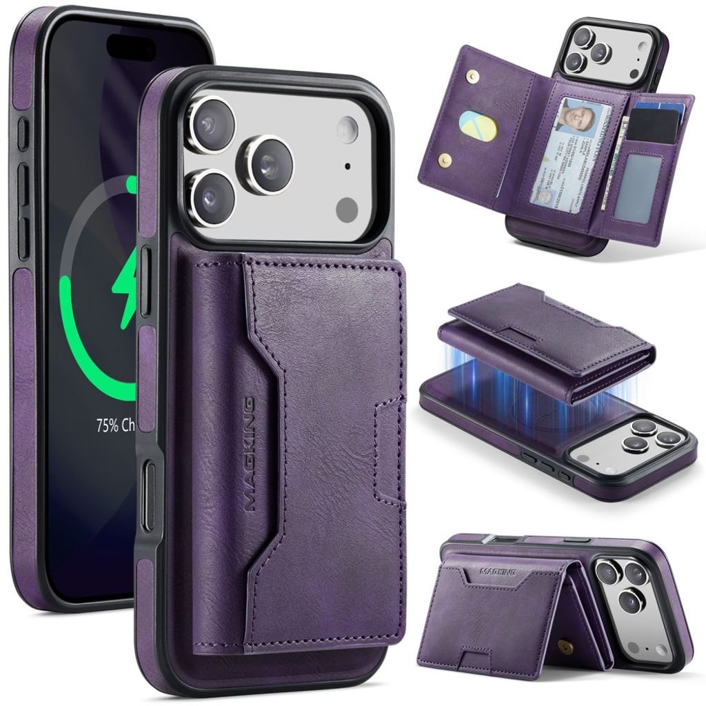 MAGKING iPhone 18 Pro Max/17 Pro Max MagSafe Kuori irrotettavalla lompakolla - Violetti