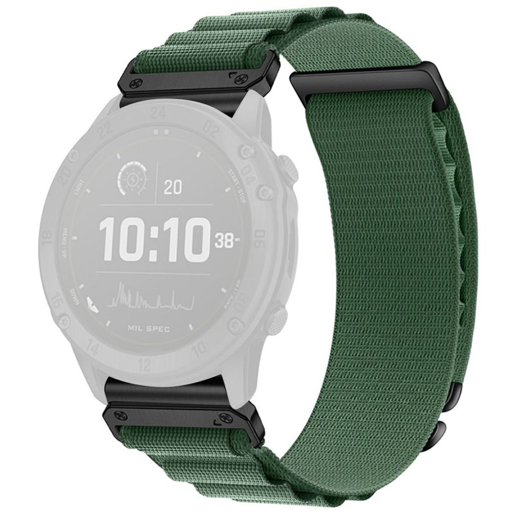 Garmin Fenix 8 Pro/Quatix 8/Tactix 8 47mm Nylon Sport Klockarmband - Grön