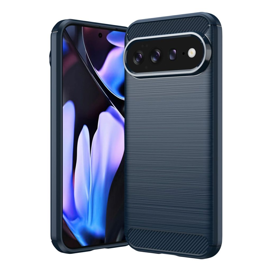 Google Pixel 11 Pro XL TPU deksel i karbonfibertekstur - Blå
