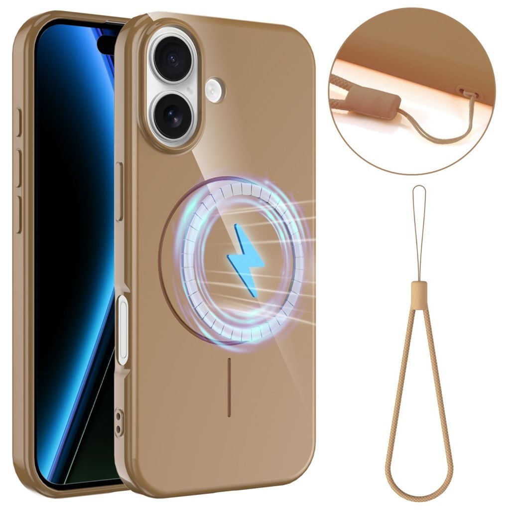 iPhone 17 Kuori, MagSafe-yhteensopiva, Kantohihna - kulta