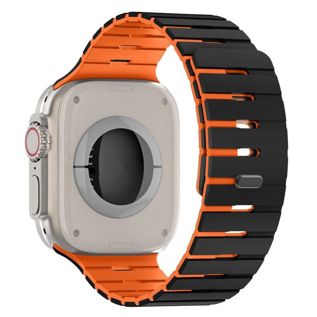 Apple Watch 49/46/44/42mm Tvåfärgat Klockarmband Silikon - Svart/Orange