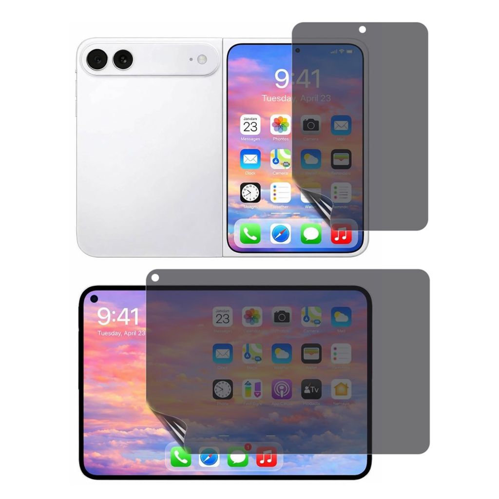 iPhone Fold Skærmbeskyttelse Privacy Hydrogel 180° PET+TPU For-/Bagside