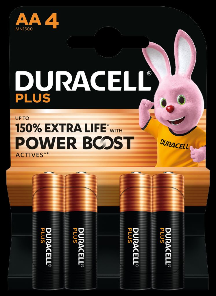 Duracell Plus Power Boost AA-batteri MN1500/LR06 4-pack | Batterier - Alkaliska-batterier - AA-Batterier | Batteritema
