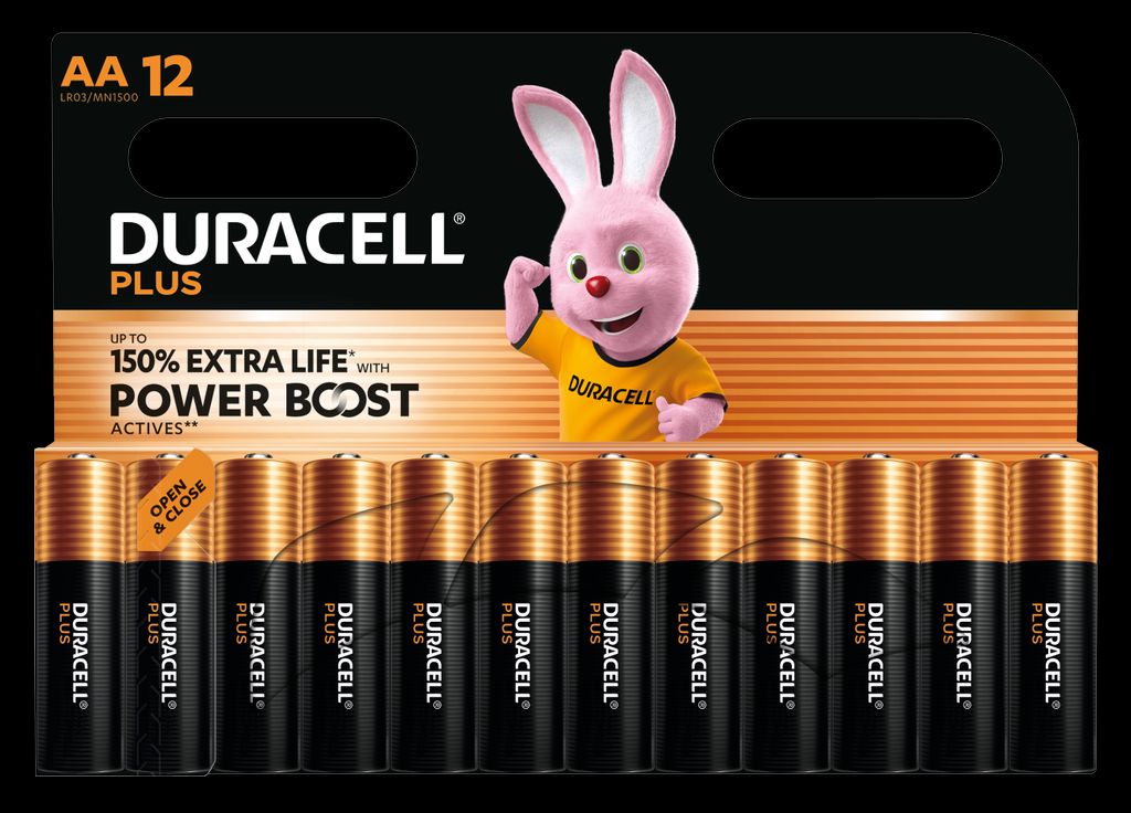 Duracell Plus Power Boost AA-batteri MN1500/LR06 12-pack | Batterier - Alkaliska-batterier - AA-Batterier | Batteritema