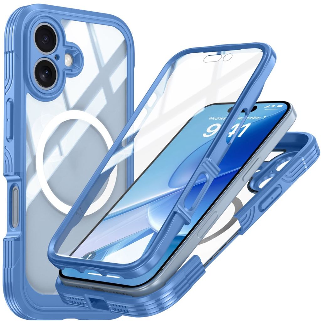 iPhone 17 Kuori + Näytönsuoja - Sininen