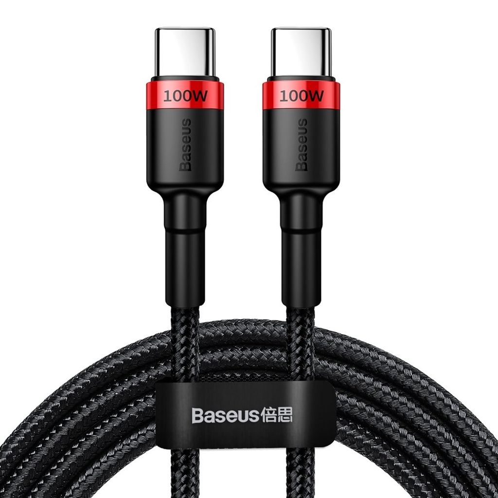 Baseus CATKLF-AL91 USB-C til USB-C PD QC kabel 100W 2m – sort/rød