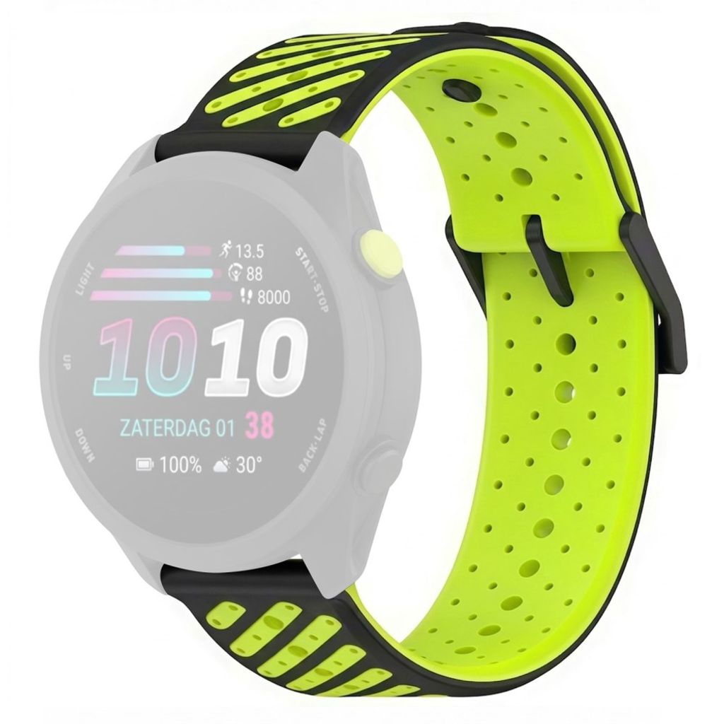 Garmin Forerunner 70/170/170 Music Silikone Urrem - Sort/Grøn
