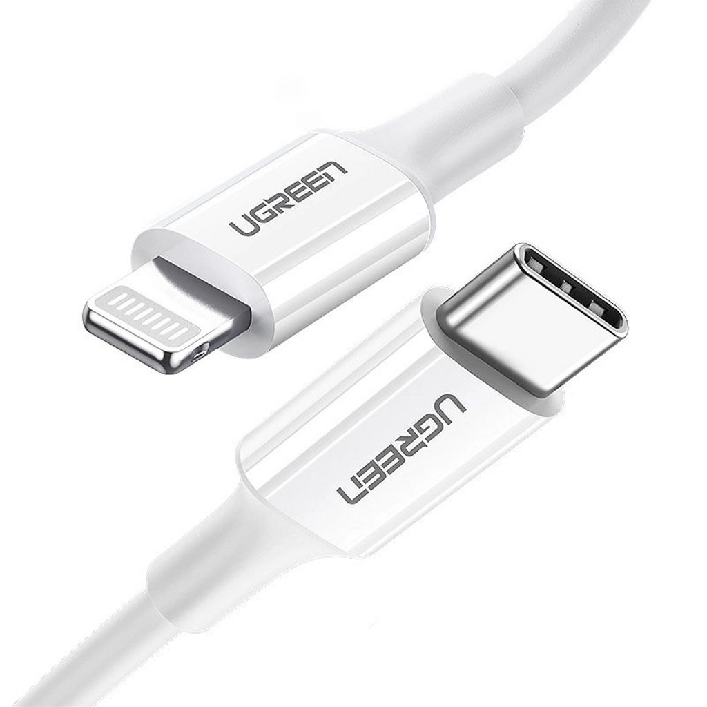 Ugreen USB-C til Lightning MFI PD-kabel 20W 480Mb/s, 1m - hvit