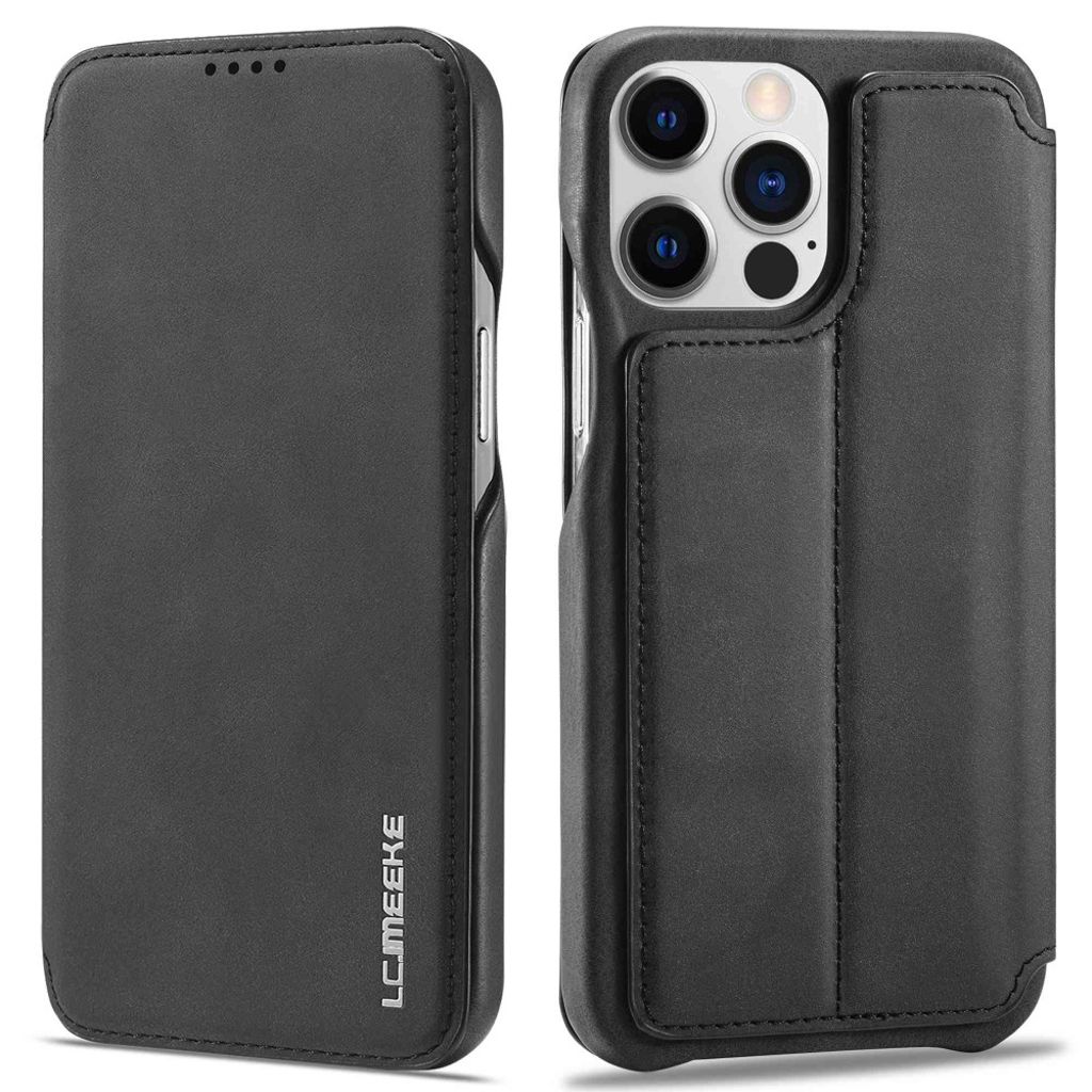 LC.IMEEKE iPhone 14 Pro Max Wallet Cover - Black