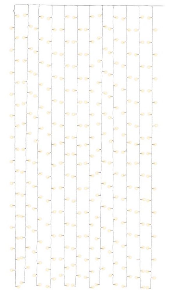 Valoverho 300 LEDillä, USB, akkukäyttöinen