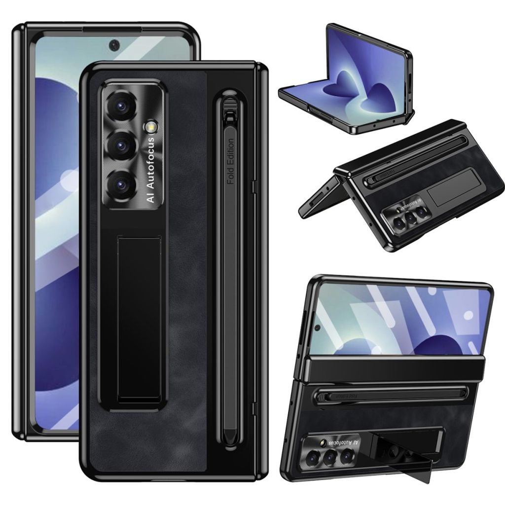 Samsung Galaxy Z Fold8 Ultra Cover med hærdet glasskærmbeskytter og stylus - Sort