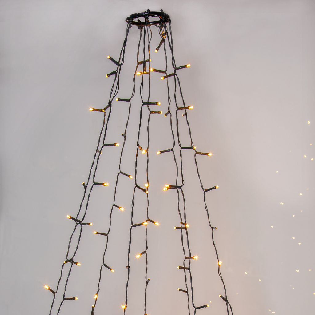 Julgransslinga Golden Warm White 200cm, 360 LED med ring