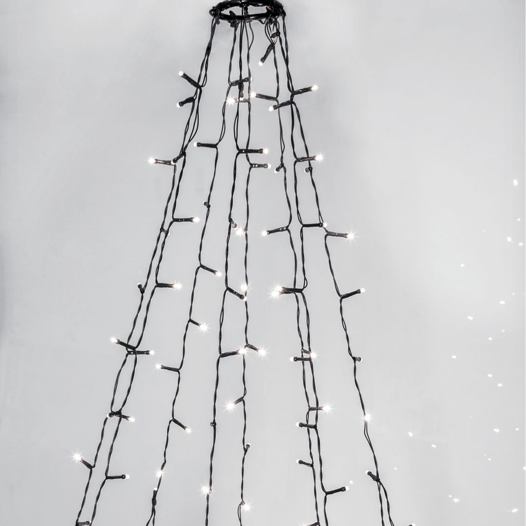Juletræskæde Crispy Ice White 200cm, 360 LED med ring