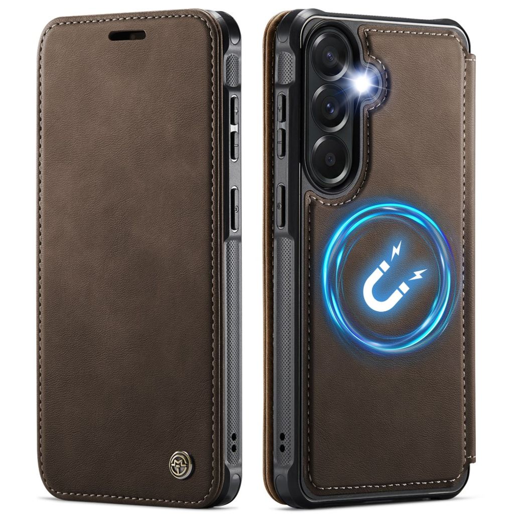 CASEME 053 Samsung Galaxy A17/A16/A26 Lompakkokotelo MagSafe RFID-estävä - Ruskea