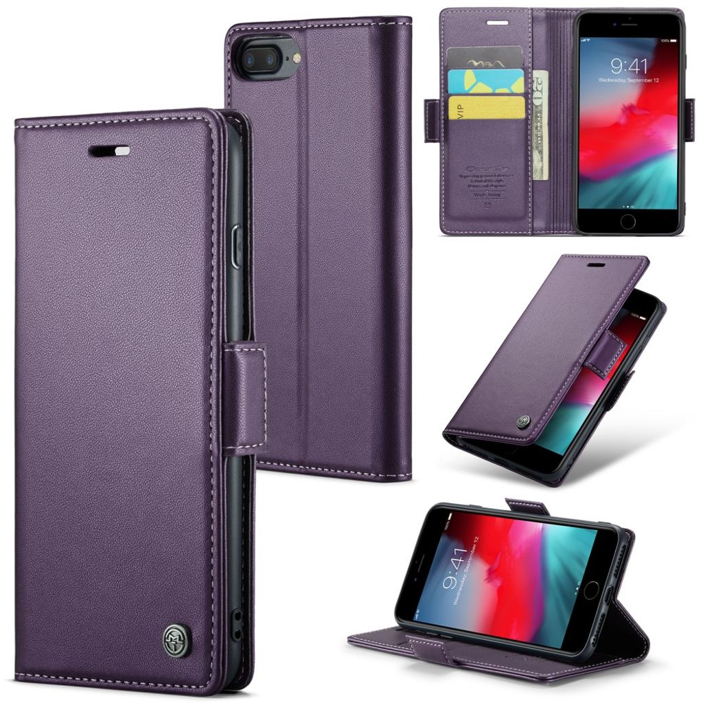 CASEME iPhone 6 Plus/6s Plus/7 Plus/8 Plus Kotelo Korttipaikka - Violetti