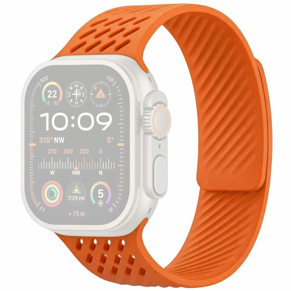Apple Watch 49 / 46 / 44 / 42mm Silikoninen kellonranneke - Oranssi