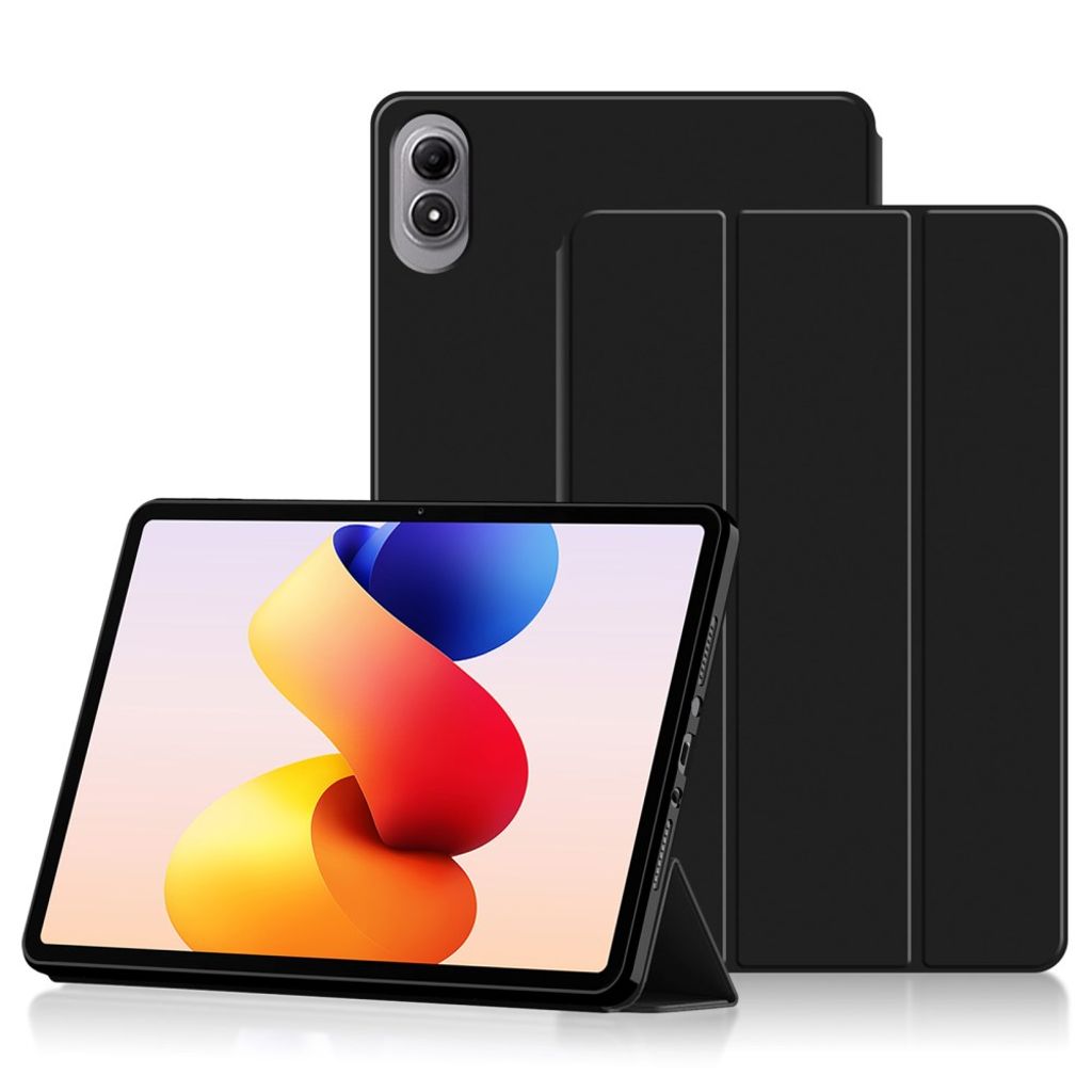 Xiaomi Redmi Pad 2 Pro Etui PU-lær og TPU Tri-Fold - Svart