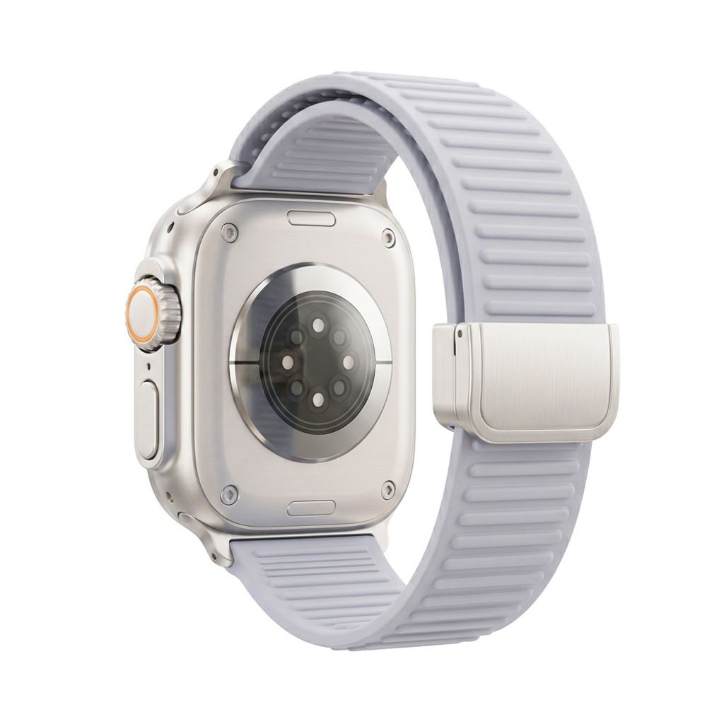 Apple Watch 42/41/40/38mm Silikon klokkerem Magnetisk lukking - Grå