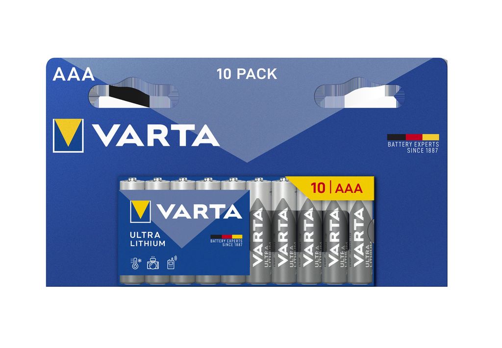 VARTA Ultra Lithium AAA-batterijen 1,5V – verpakking van 10 stuks