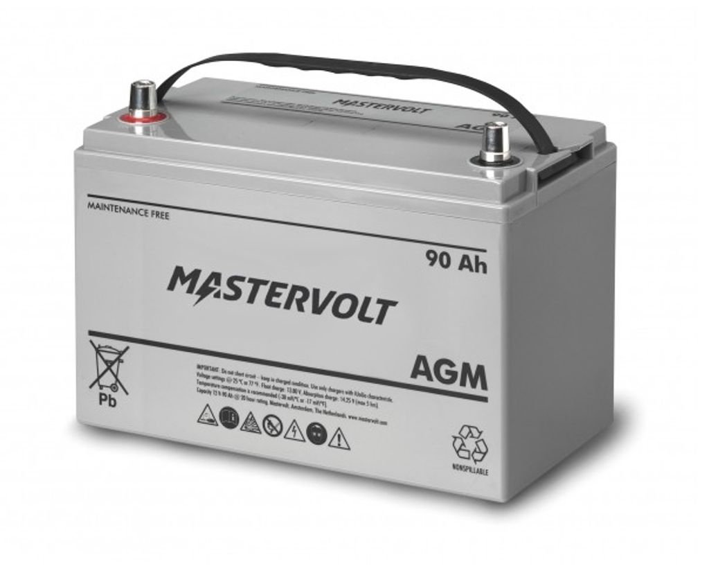 Mastervolt 12V 90Ah AGM-batteri 330 x 173 x 220mm | Batterier - Marinbatterier | Batteritema