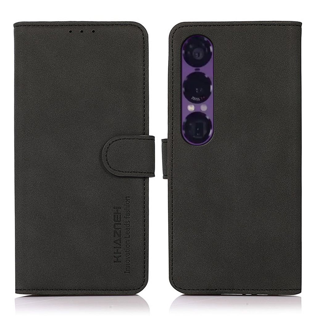 Khazneh Sony Xperia 1 VII plånboksfodral med stativ – Svart