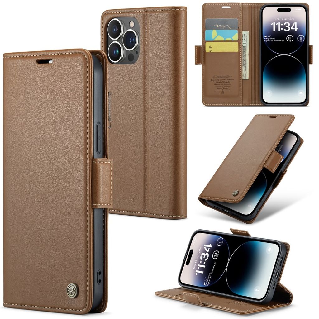 CASEME iPhone 15 Pro Max Cover with Card Slots - Brown