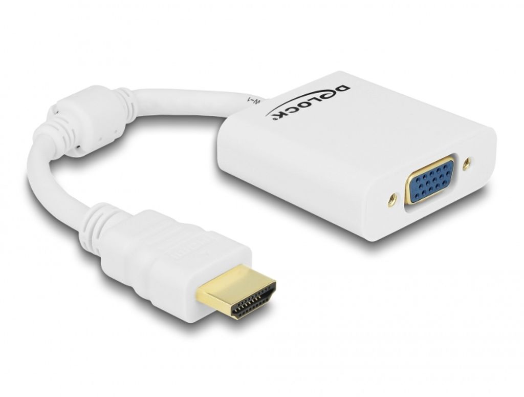 Delock Adapter hann til VGA hunn - hvit