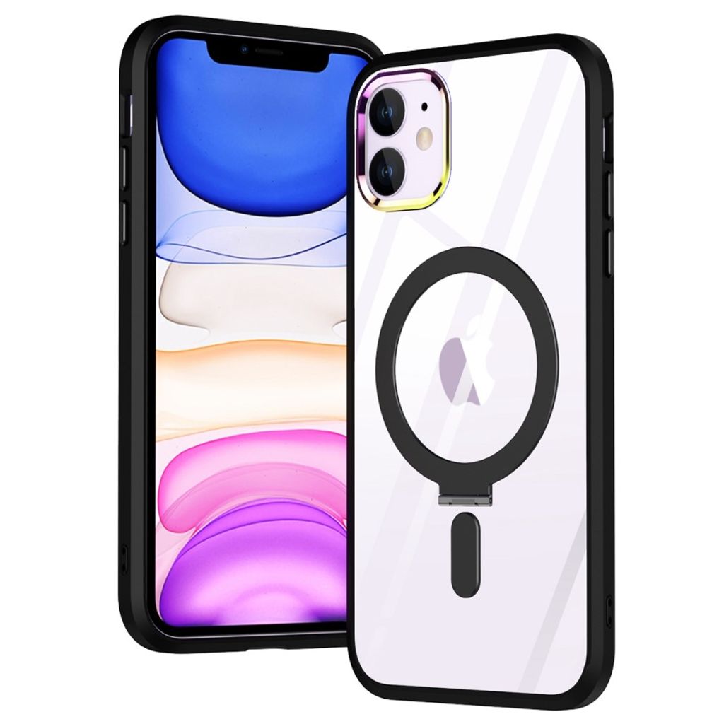 iPhone 11 cover med et ringstativ - Sort