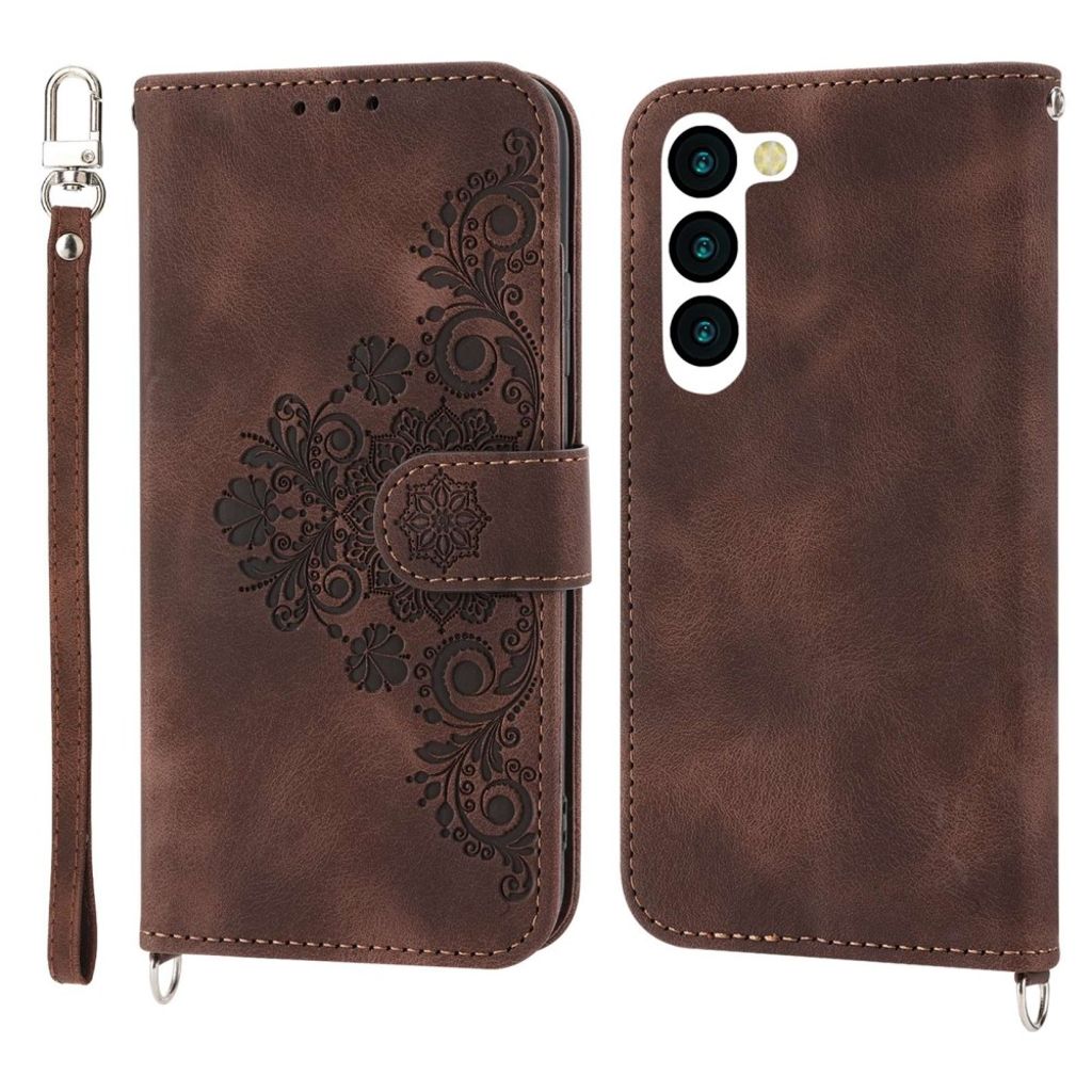 Samsung Galaxy S23 cover with a strap - Brown