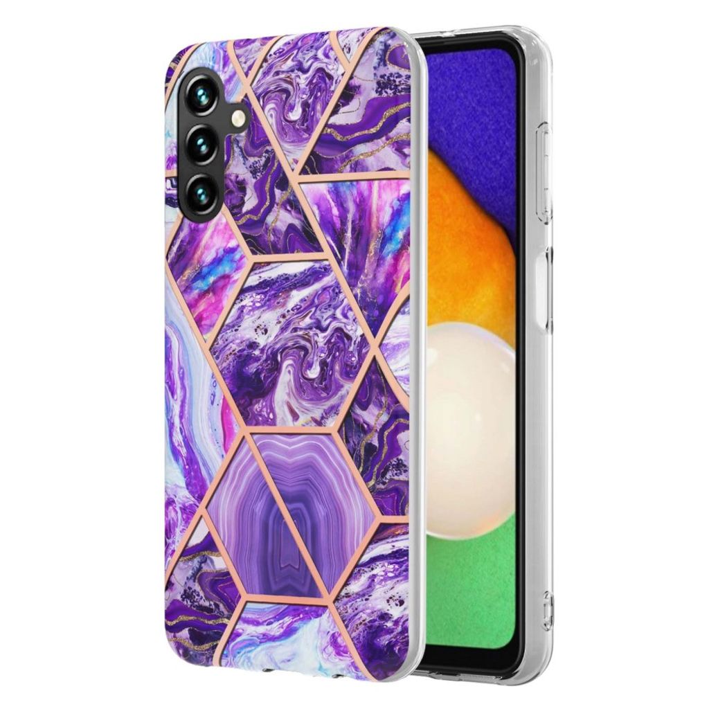 Marmoreret YB IMD Series-2 Samsung Galaxy A14 cover - Mørklilla