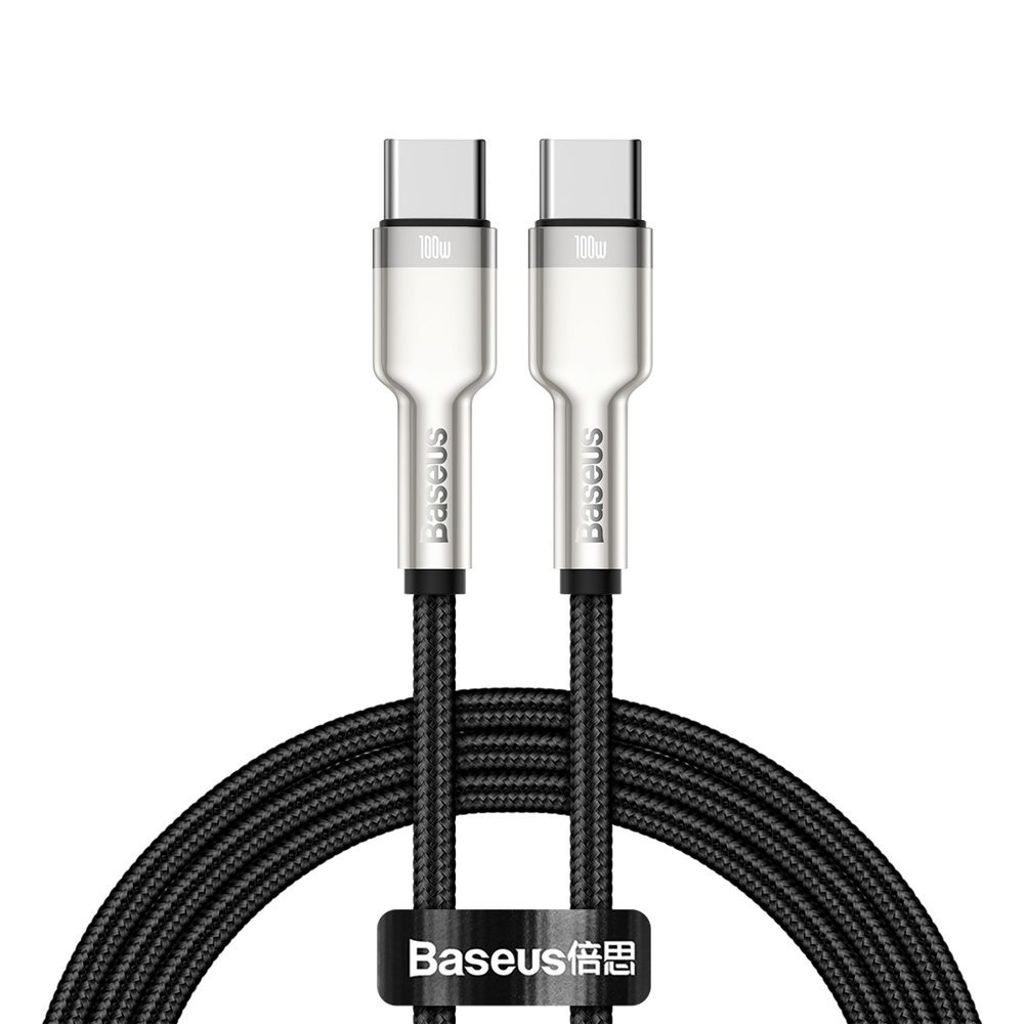 Baseus Cafule Series Metal Data USB-C / USB-C PD QC SCP 100W kabel 1 m sort