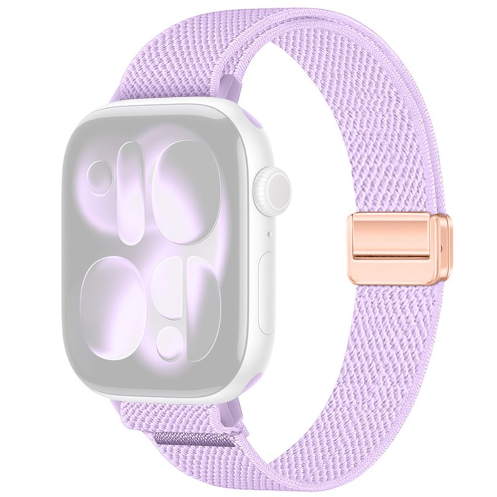 Apple Watch 49/46/44/42mm Smalt Klockarmband i Nylon - Lila