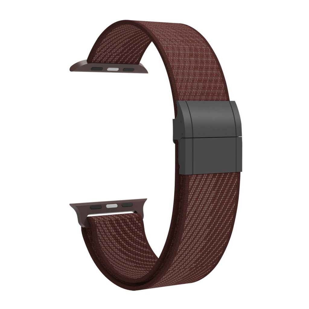 Apple Watch 42/41/40/38mm Klockarmband i Nylon Magnetisk Stängning - Brun