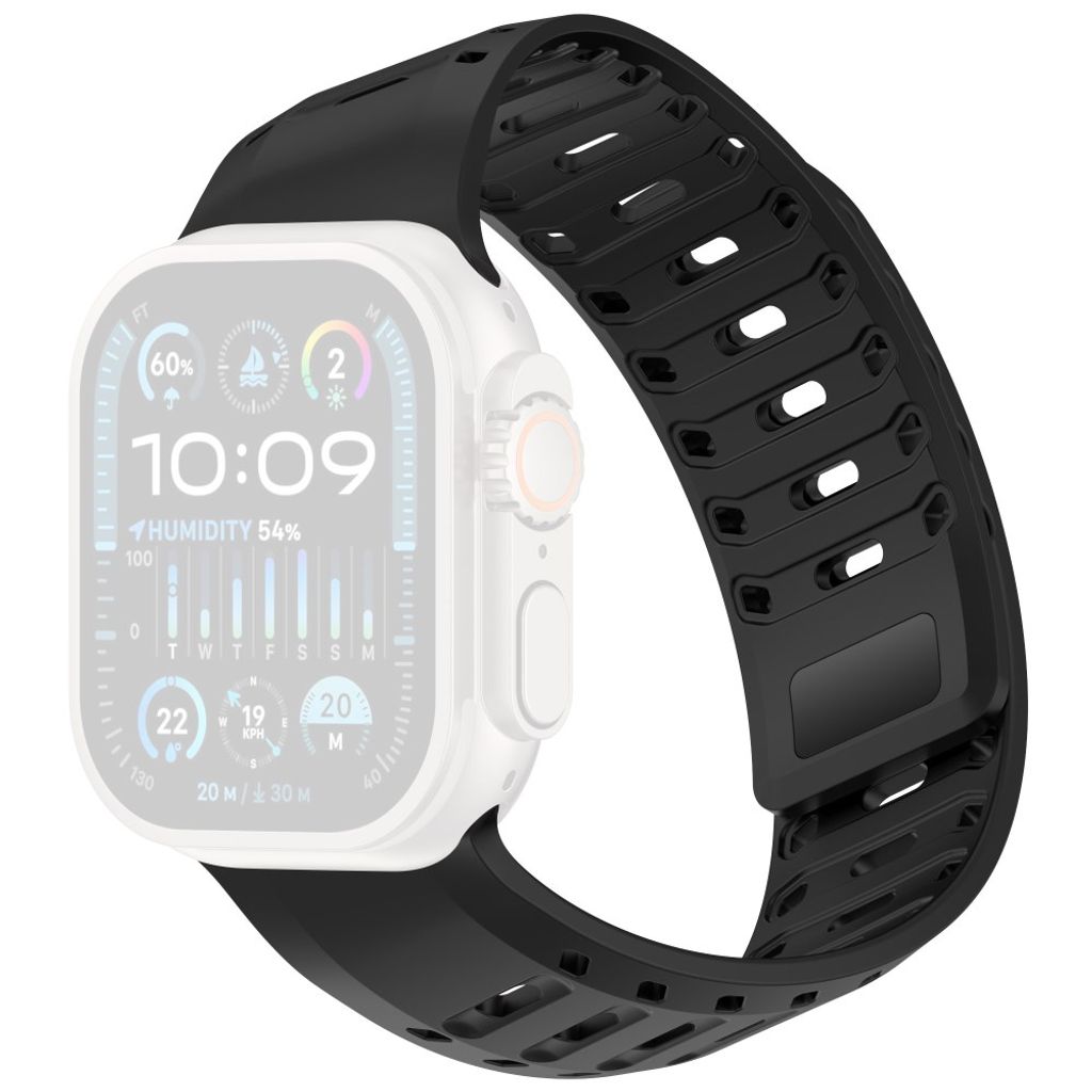 Apple Watch 49/46/44/42mm Klockarmband i Silikon Magnetisk - Svart
