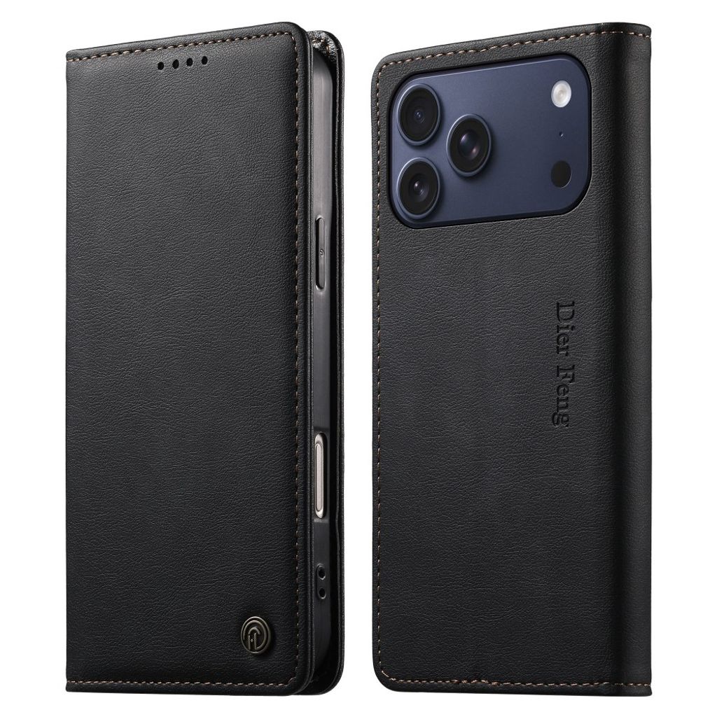 DIERFENG iPhone 18 Pro Max/17 Pro Max Lommeboketui RFID-blokkerende - Svart